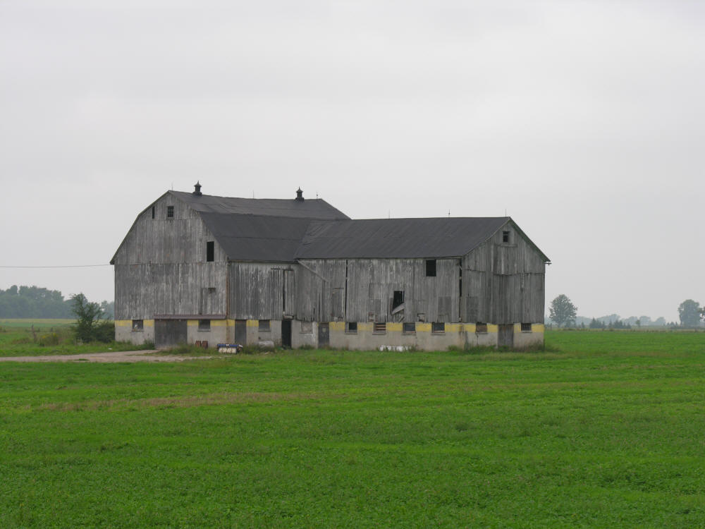 Rustic old grey barn on a country farm in Southern Ontario