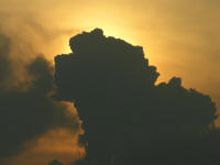 Orange sunset with grey cloud Melbourne, Florida