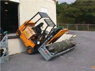 forklift with a bomb