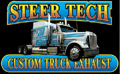 Animated Steertech truck steering and exhaust logo