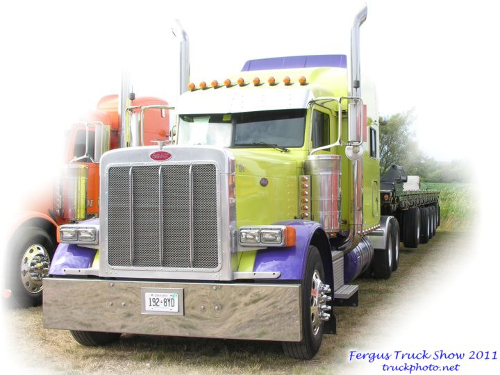  Lime Green Peterbilt With Purple Trim