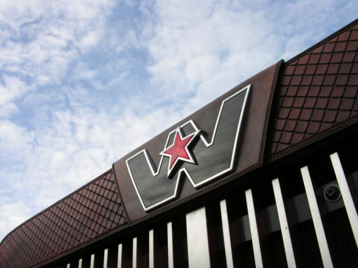 Western Star Logo on Leather Bound Hood