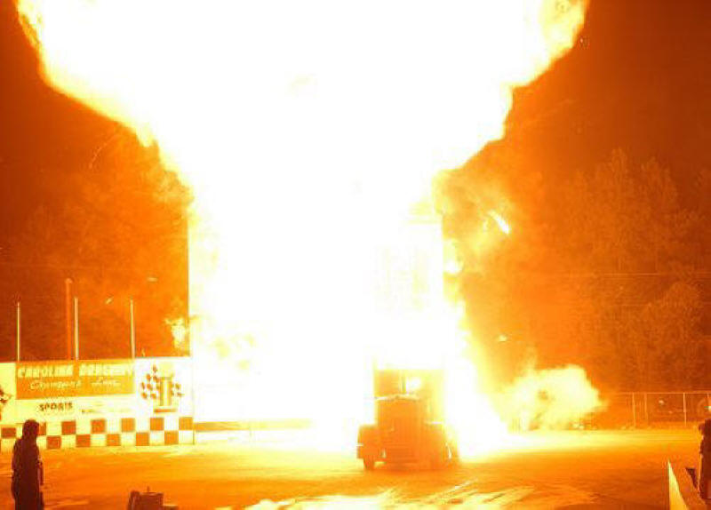 Bob Motz Jet Truck thrills crowds with Jet truck blast and huge fireball