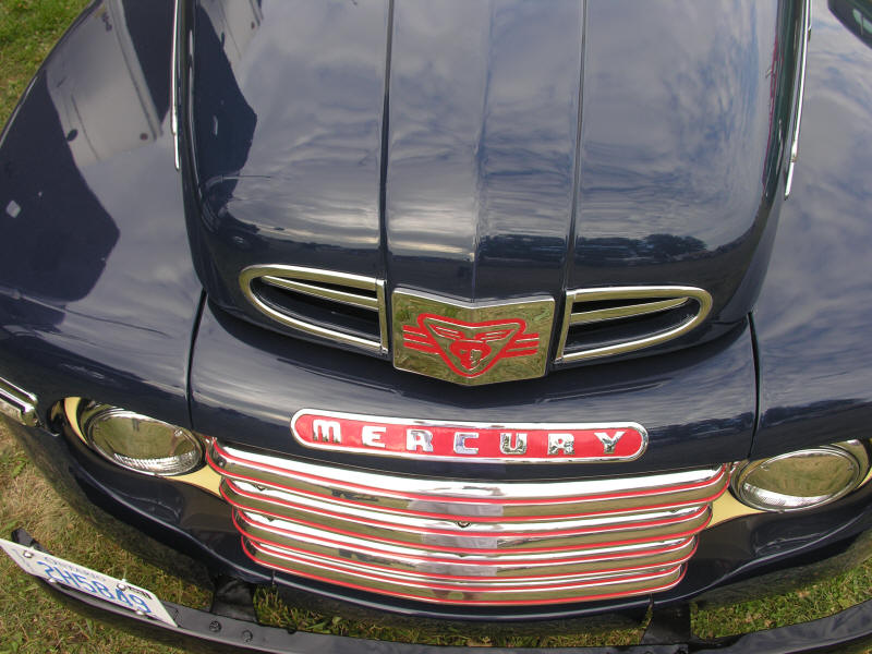 Front and hood of old Mercury pick up truck