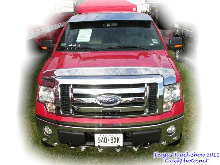 Red Ford pick up truck at Fergus Truck Show