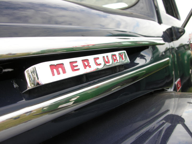 Side hood logo of old Mercury pick up truck