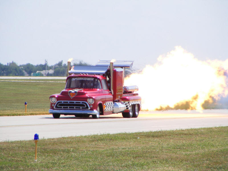SUPER SHOCKWAVE Twin Engine Jet  powered Truck in a daytime show of brilliance