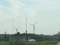 Wind turbine nacelles generating electricity Upstate New York  